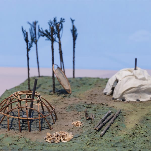 Maquette d'un campement autochtone
