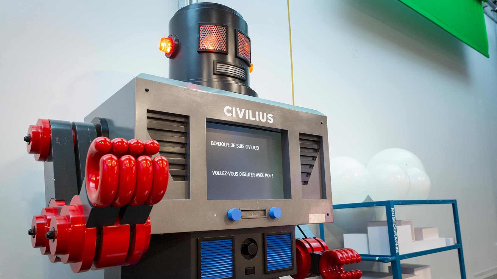 Le robot Civilius qui avait été réalisé par un enfant lors de l'ouverture du Musée en 1988.