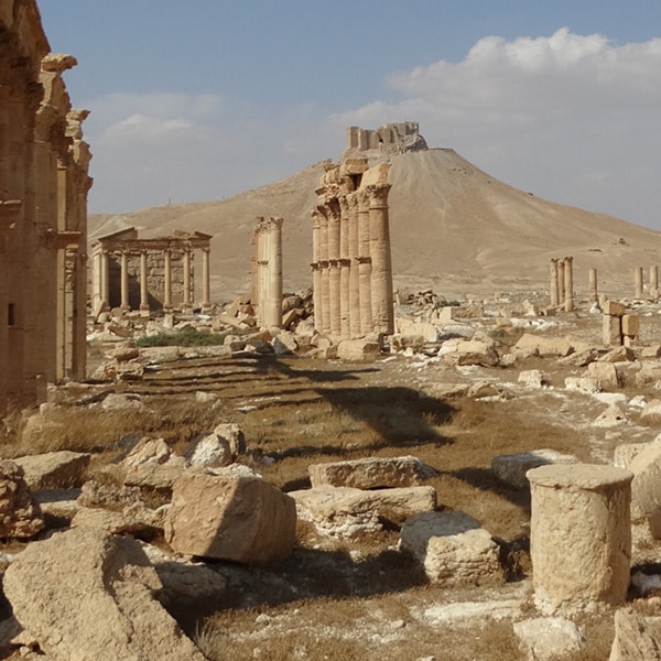 Vue sur des ruines anciennes en Syrie