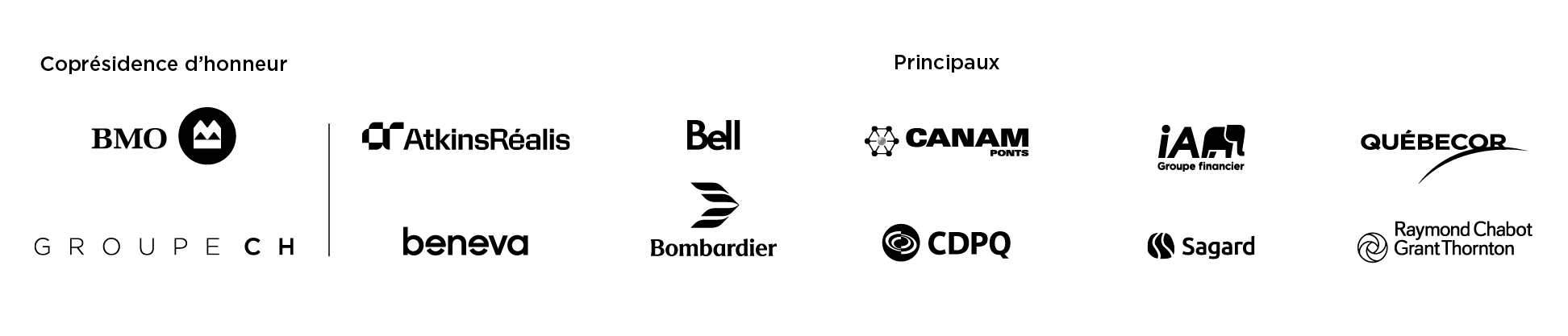 Logos des partenaires du Grand Banquet de la Fondation du Musée 2024