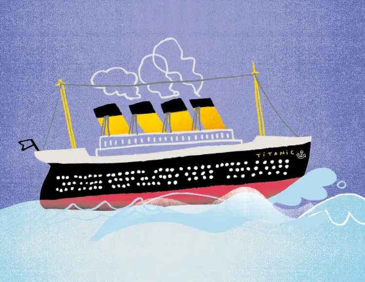 Illustration représentant un paquebot en mer